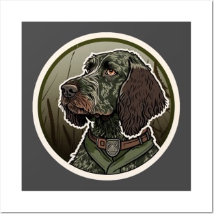 German Roughhaired Pointer Camouflage Motif Posters and Art